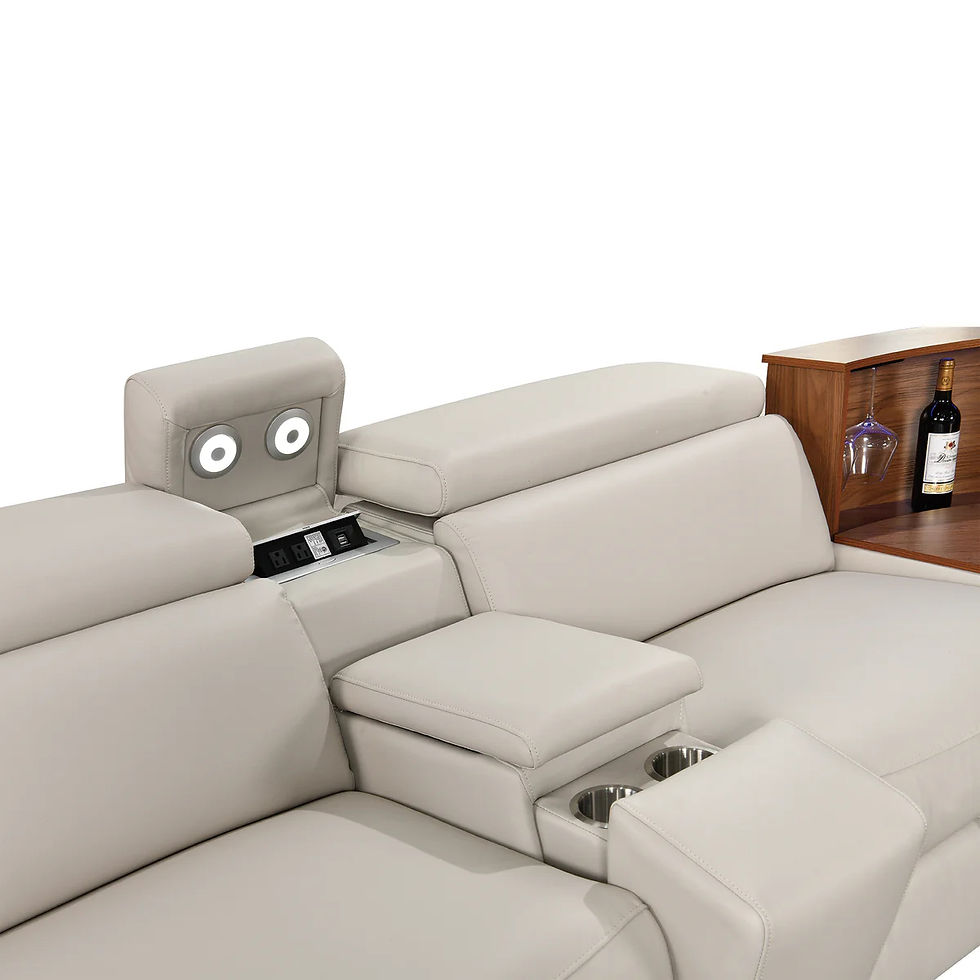 Thumbnail: Power Recliner Air Leather Sectional MC3028A Beige