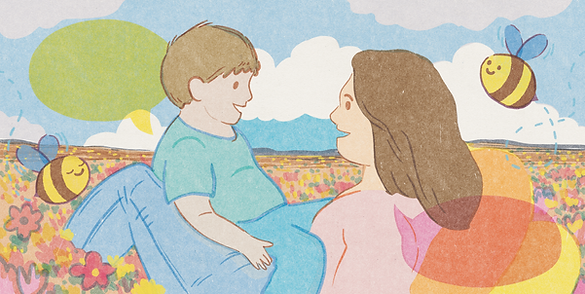 Illustration from the Book: One Heartbeat by Lesley Dow - Illustrated by Kayleigh Castle