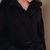 Thumbnail: Model wearing NAYA NAW26161 Choco jacquard hooded coat with contrast pockets and ring-tie detail