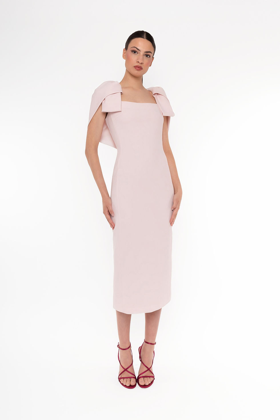 Thumbnail: 52554 Carla Ruiz Fitted Dress with stunning Sleeves