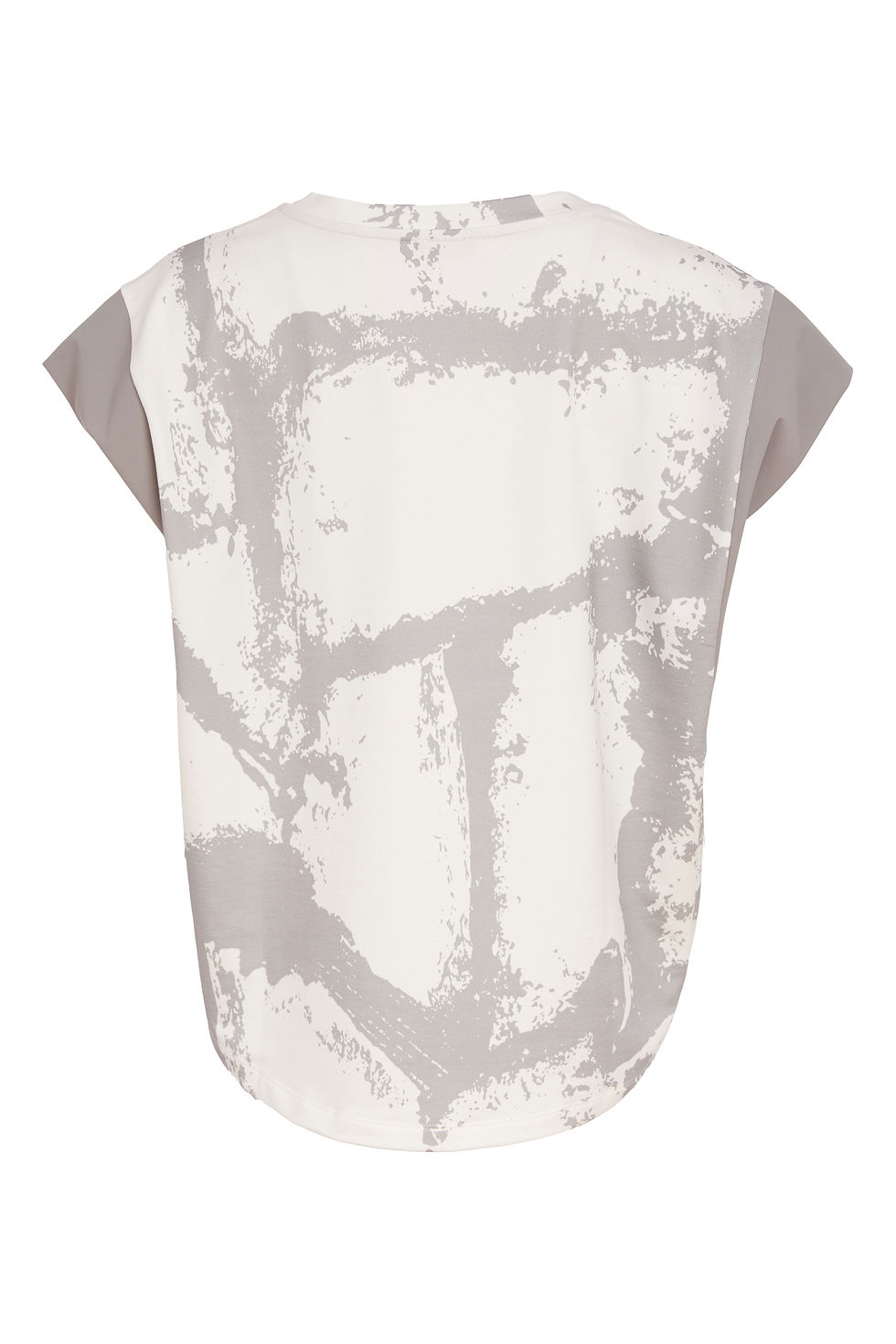 Thumbnail: 248 NAYA Graphic Print Square Shape Vee Neck Top With Contrast Panels