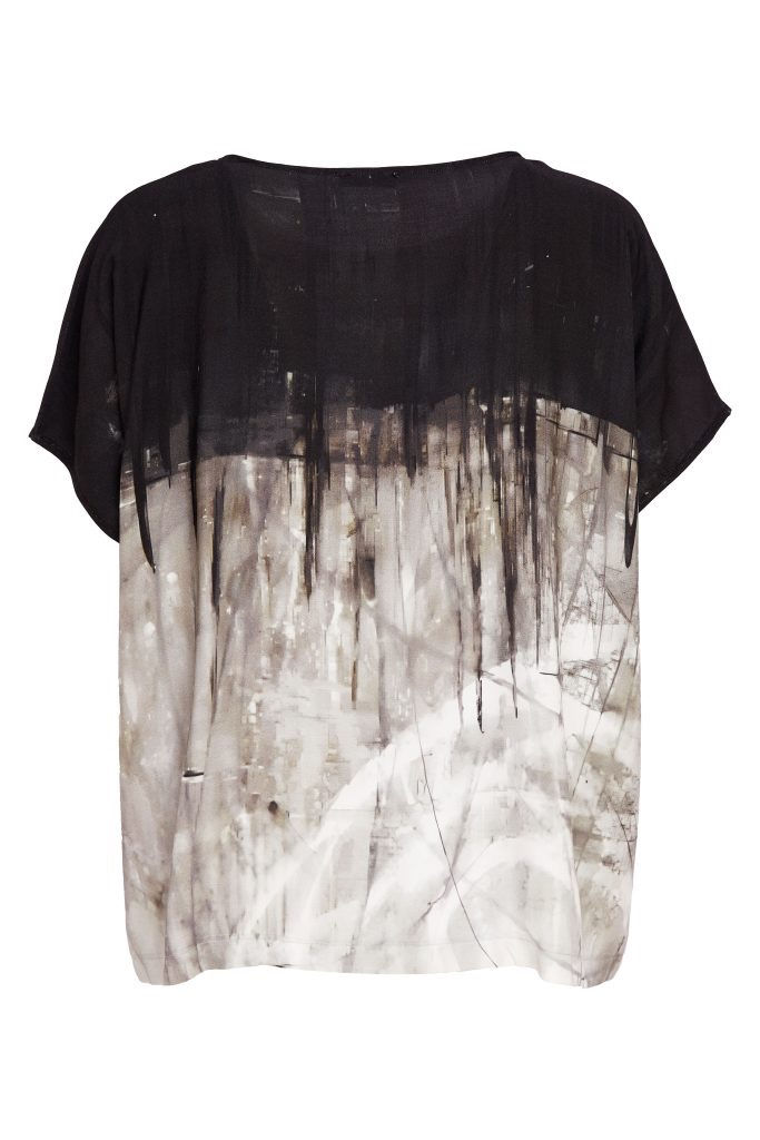 Thumbnail: 305 NAYA Border Print Round Neck Top