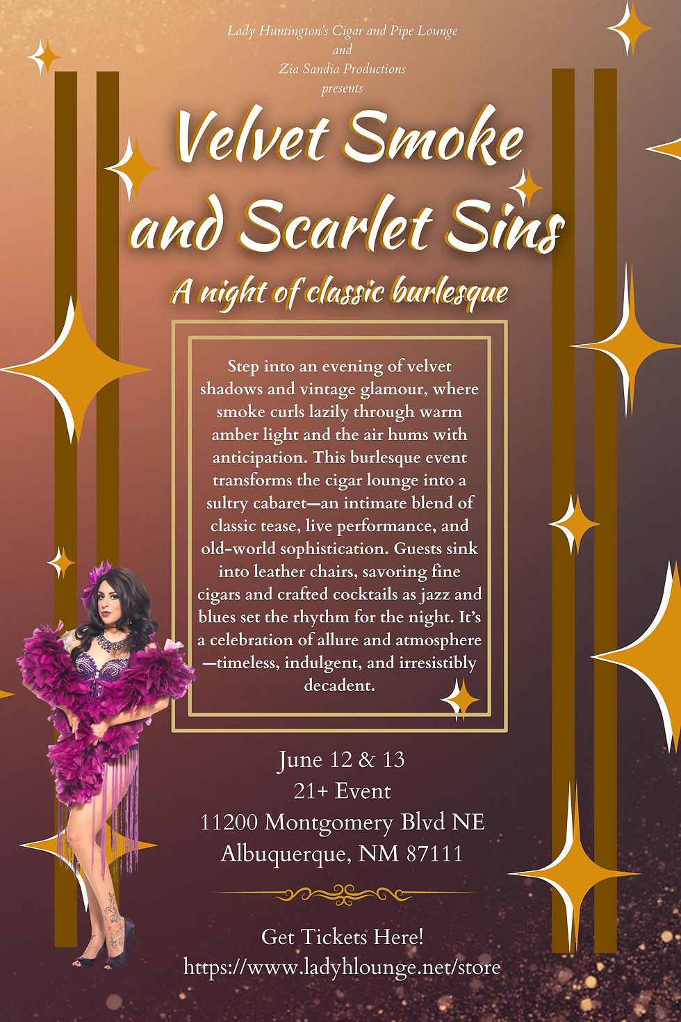 Lady Huntington's Cigar & Pips Lounge Presents: Velvet Smoke and Scarlet Sins