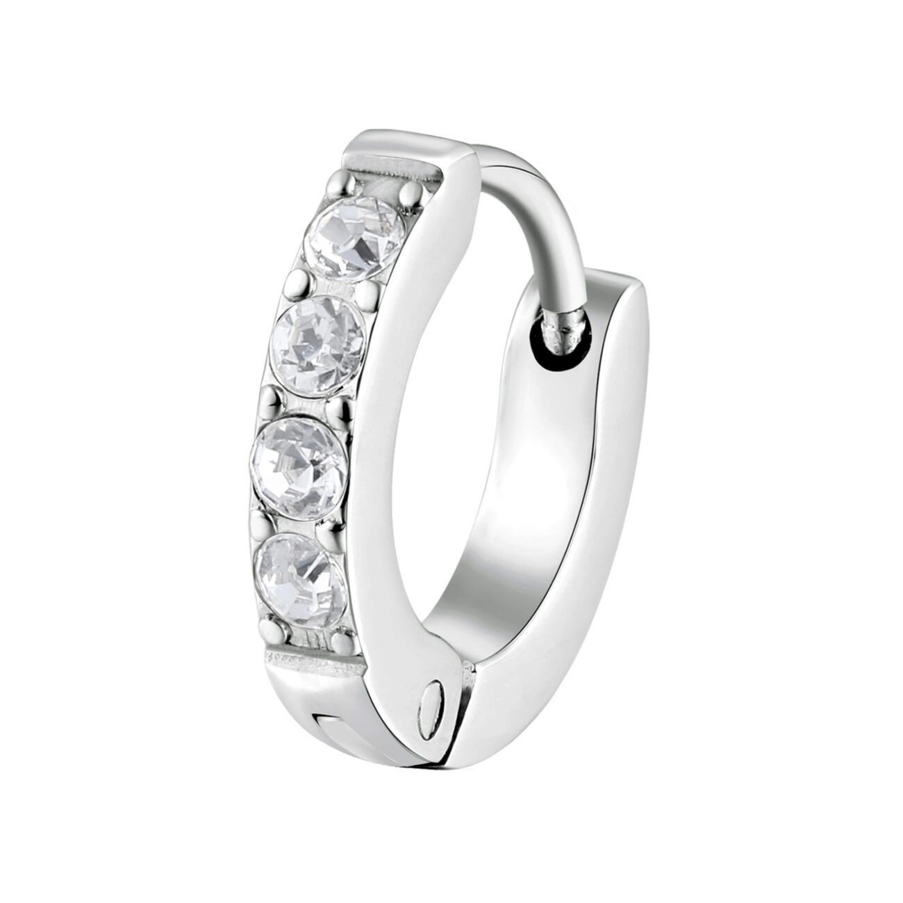 Italian Made Clear Crystals Huggie Earrings