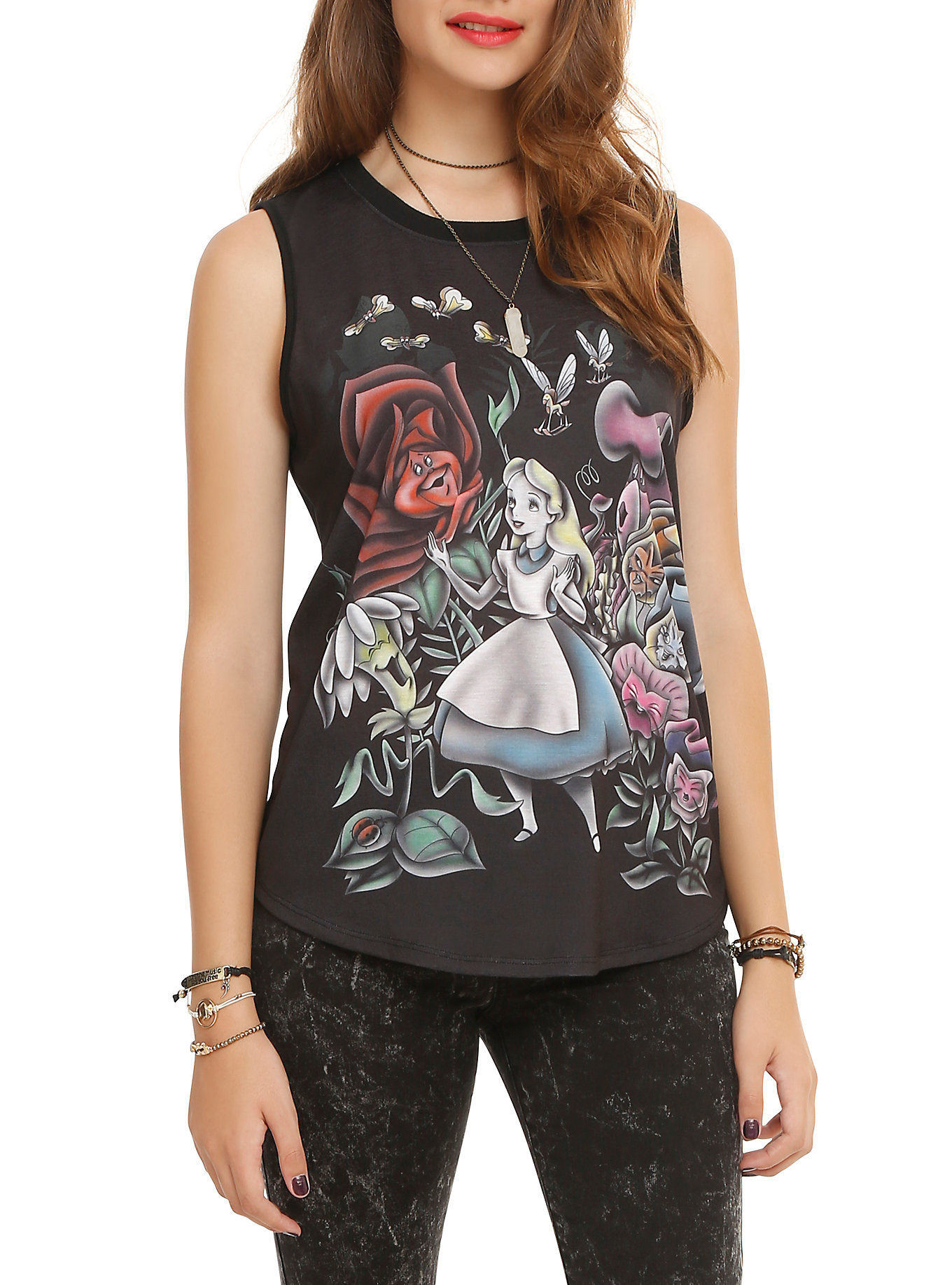 DISNEY ALICE IN WONDERLAND FLOWERS GIRLS MUSCLE TO