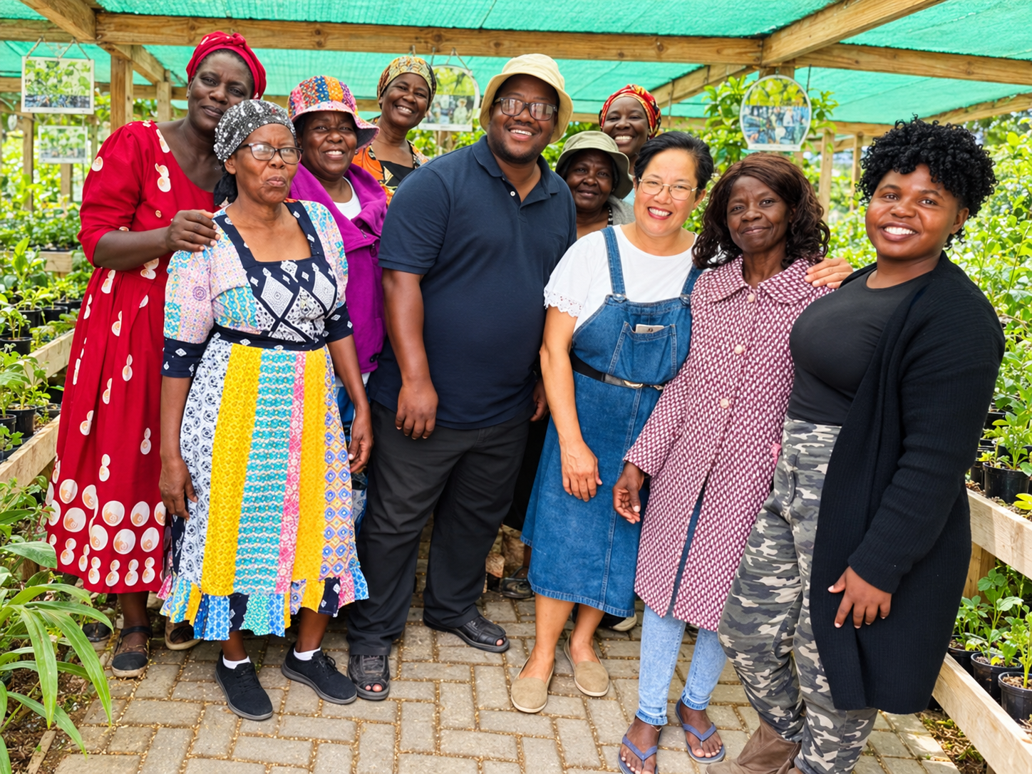 Community training participants gathered at Hanan Green Acres