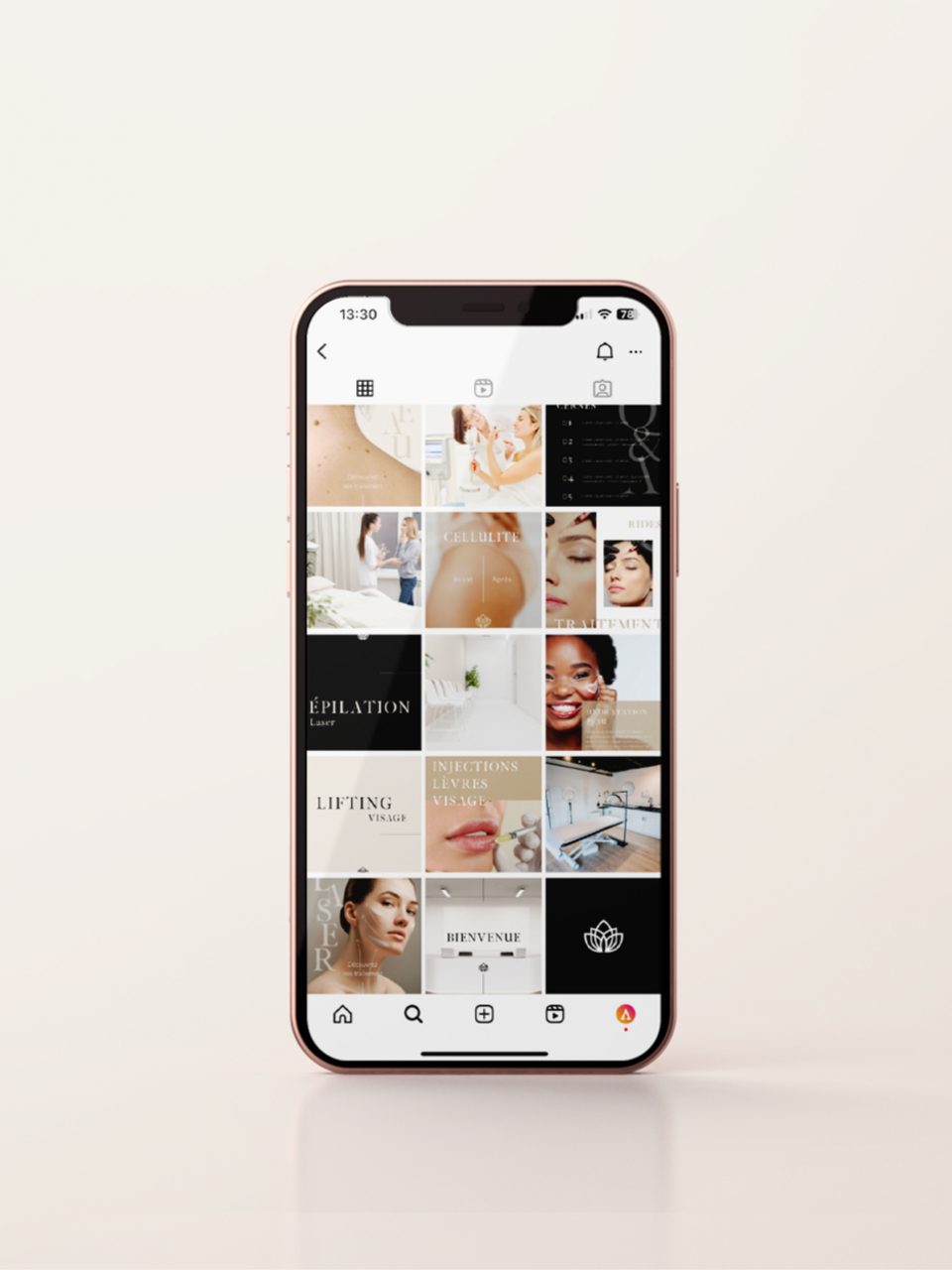 Social media feed for aesthetics & beauty 