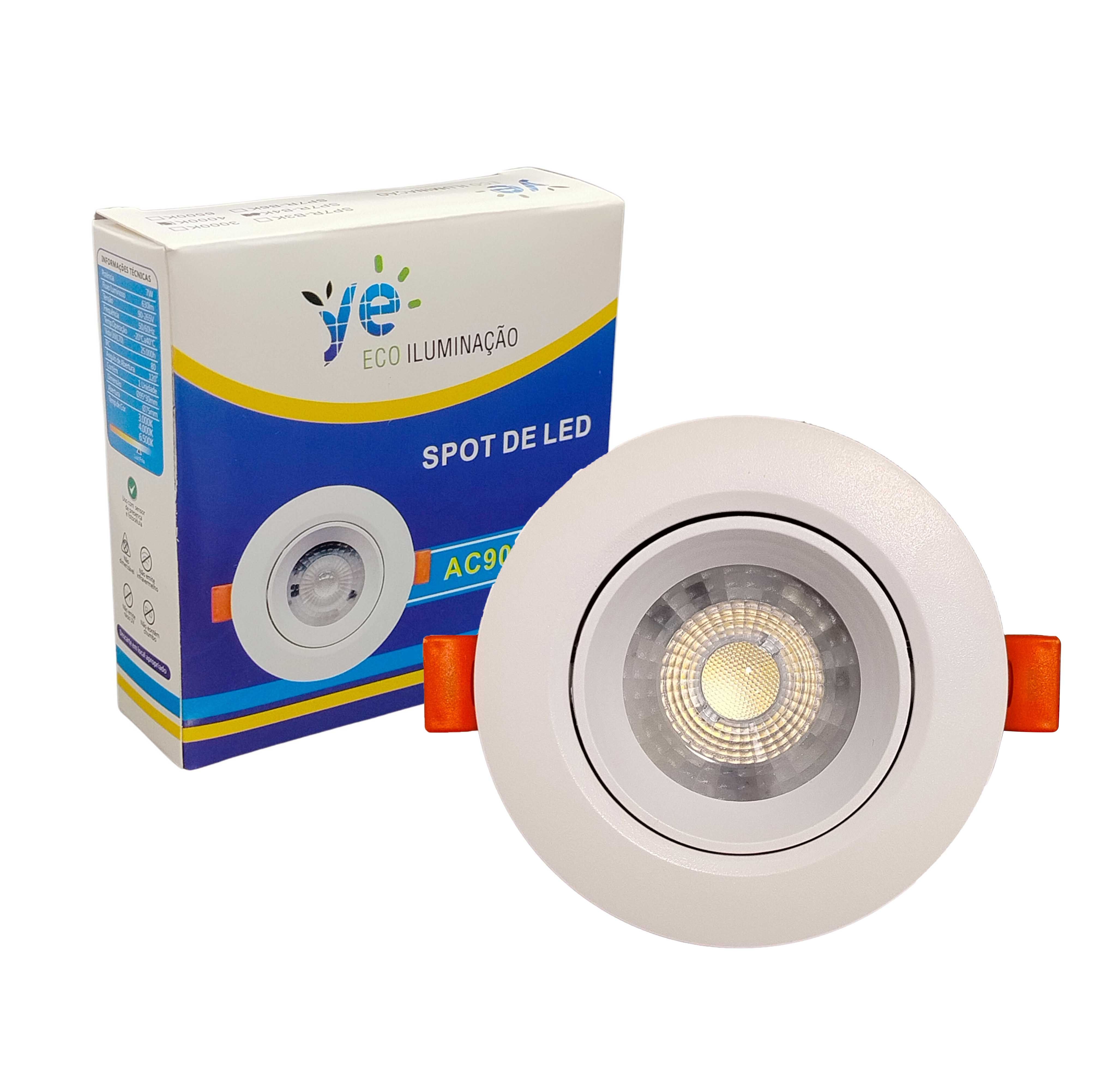 Spot Embutir 7w Led Redonda PVC