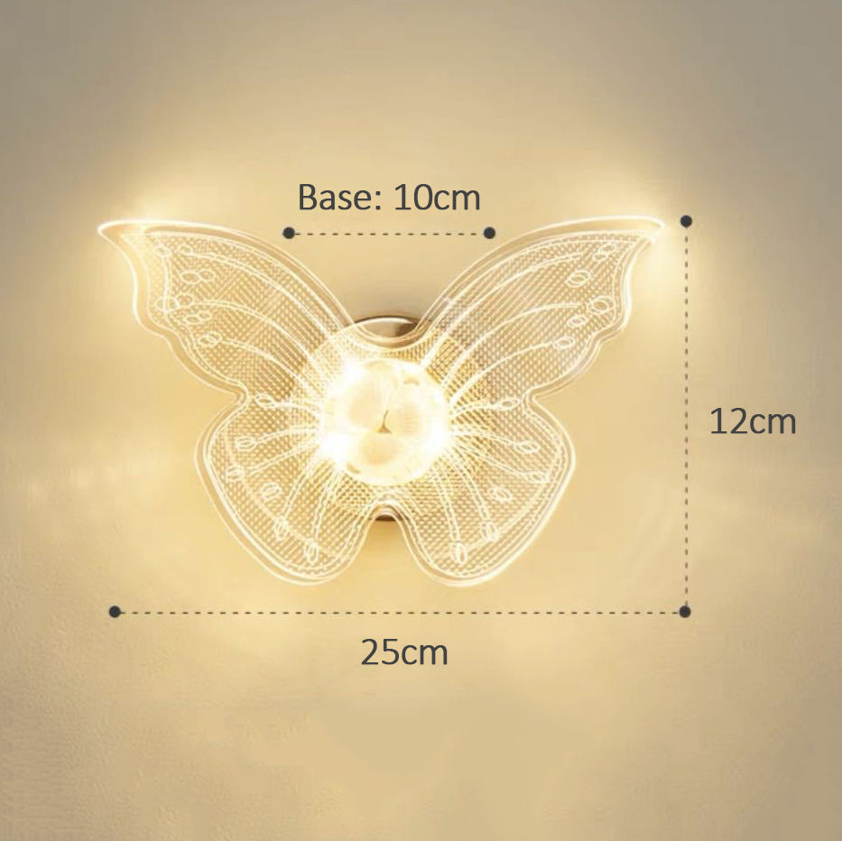 Miniatura: Luminária Arandela Borboleta Parede Teto 2 Em 1 Fibra Ótica Acrílica Muda De Cor