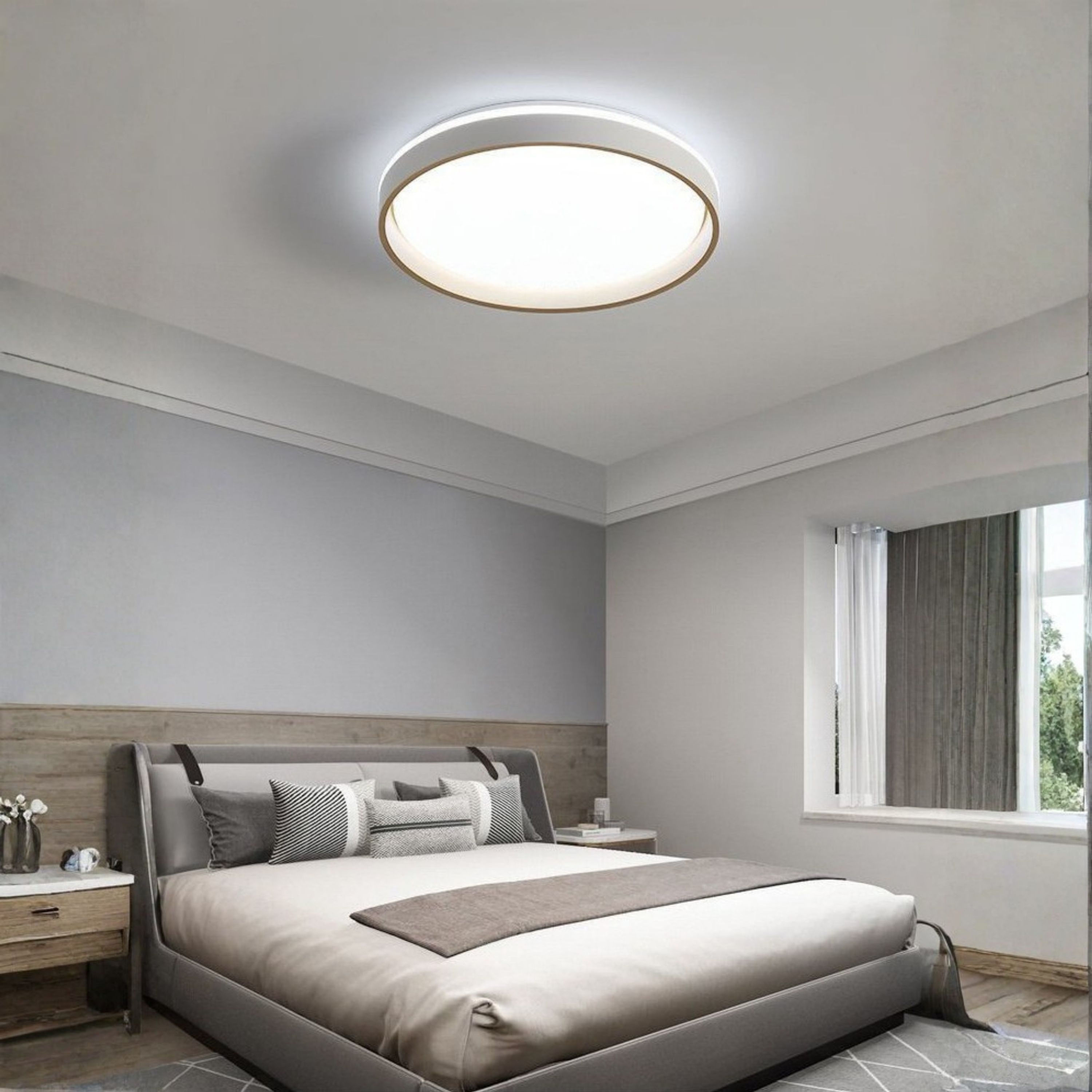 Lustre Plafon Moderna Led 72w Sobrepor 40cm 3 Cores De Luz