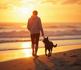A-person-walking-a-dog-on-a-beach-at-sunset-in-lifestyle-photography-style.png