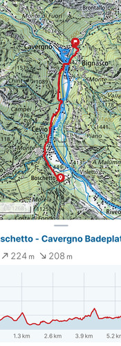 Topografische Karte mit Höhenprofil