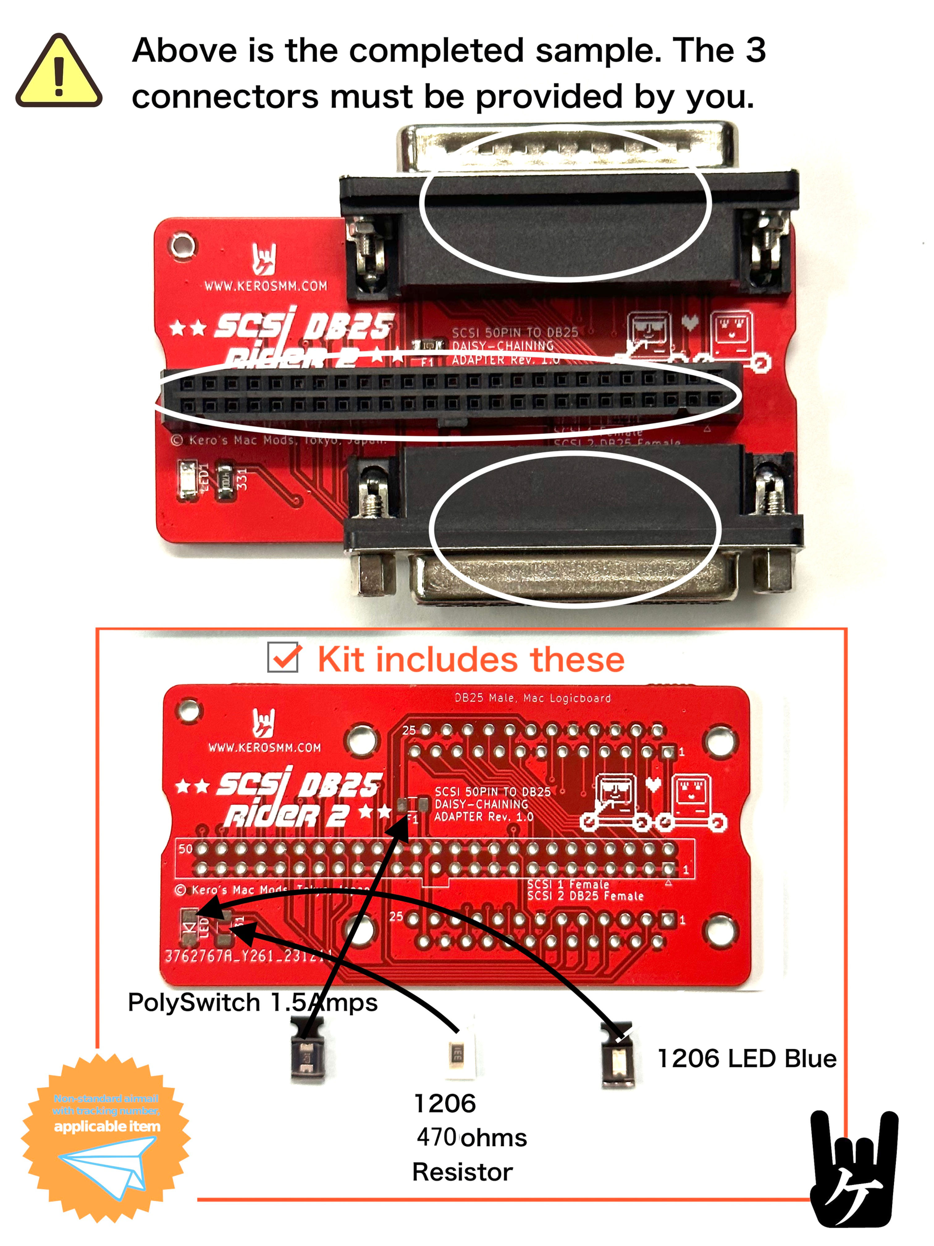SCSI RIDER2-db25 Fully Completed and Bare PCB kit