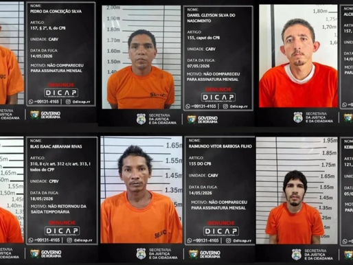 PROCURADOS | Dicap divulga fotos e nomes de nove foragidos do sistema prisional em Roraima.