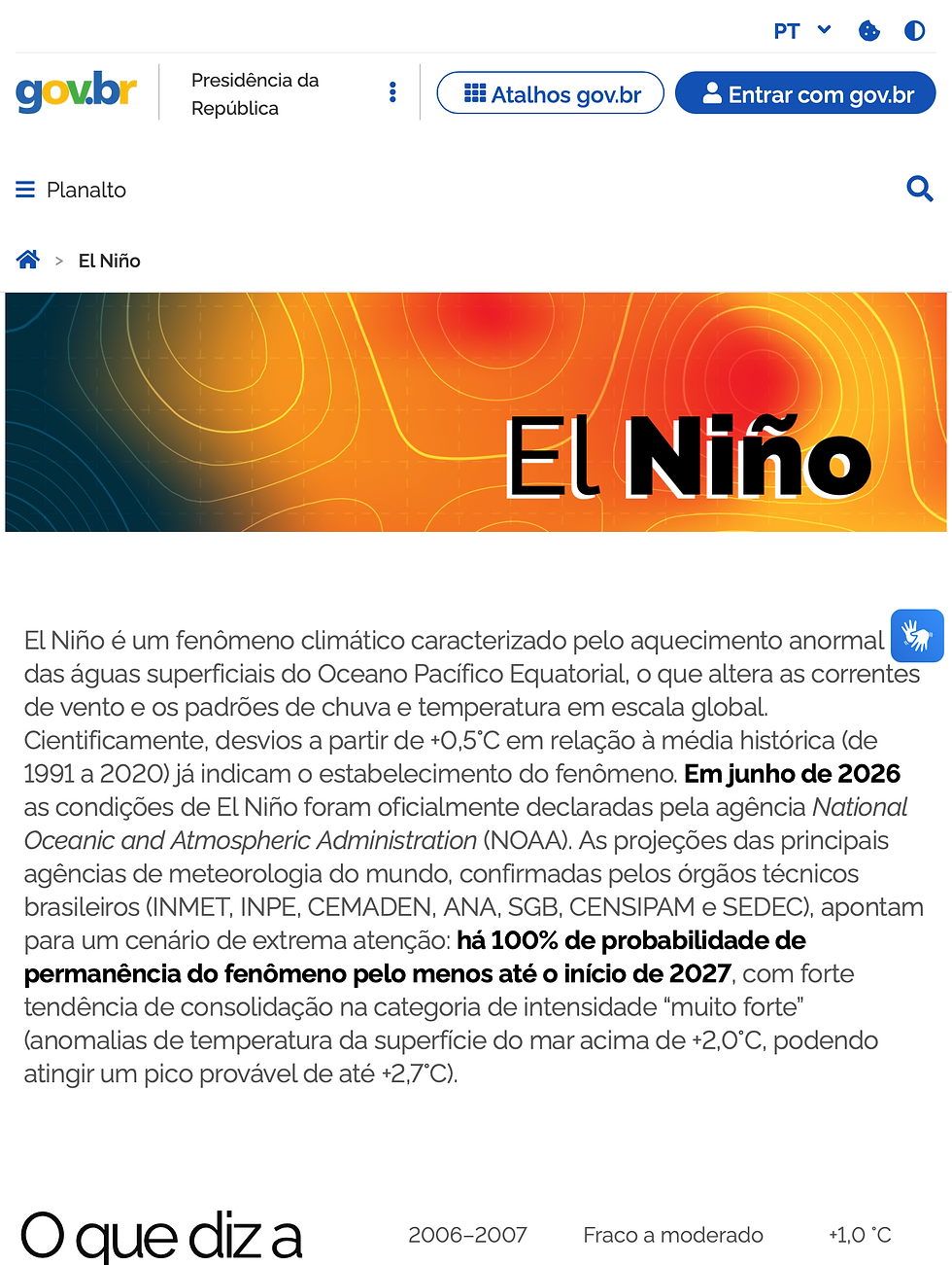 Governo Federal lança plataforma sobre El Niño.