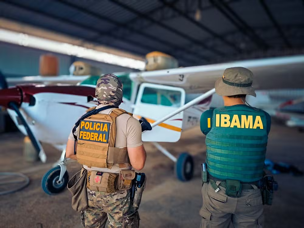 Ação contra o garimpo ilegal em Roraima foi realizada pela Polícia Federal, com o apoio do Ibama. | Foto: PF/Divulgação