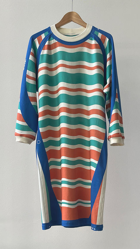 Sweat dress with customized graphics printed, tailor made