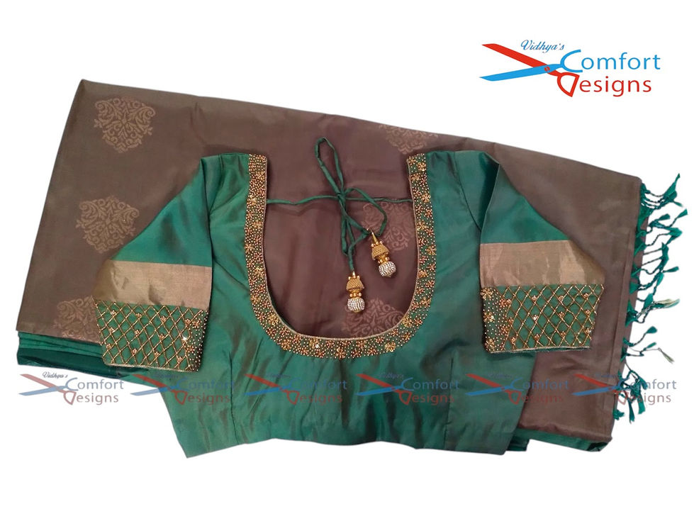 Aari Work Blouse Designs by Vidhya's Comfort Designs