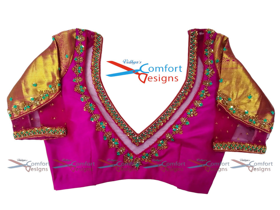 Aari Work Blouse Designs by Vidhya's Comfort Designs