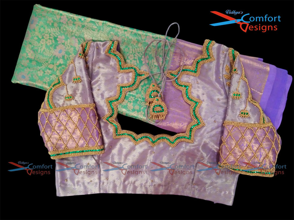 Aari Work Blouse Designs by Vidhya's Comfort Designs