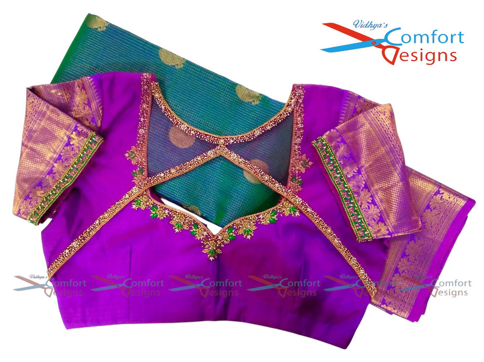 Aari Work Blouse Designs by Vidhya's Comfort Designs