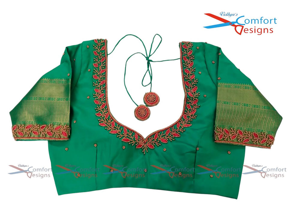 Aari Work Blouse Designs by Vidhya's Comfort Designs