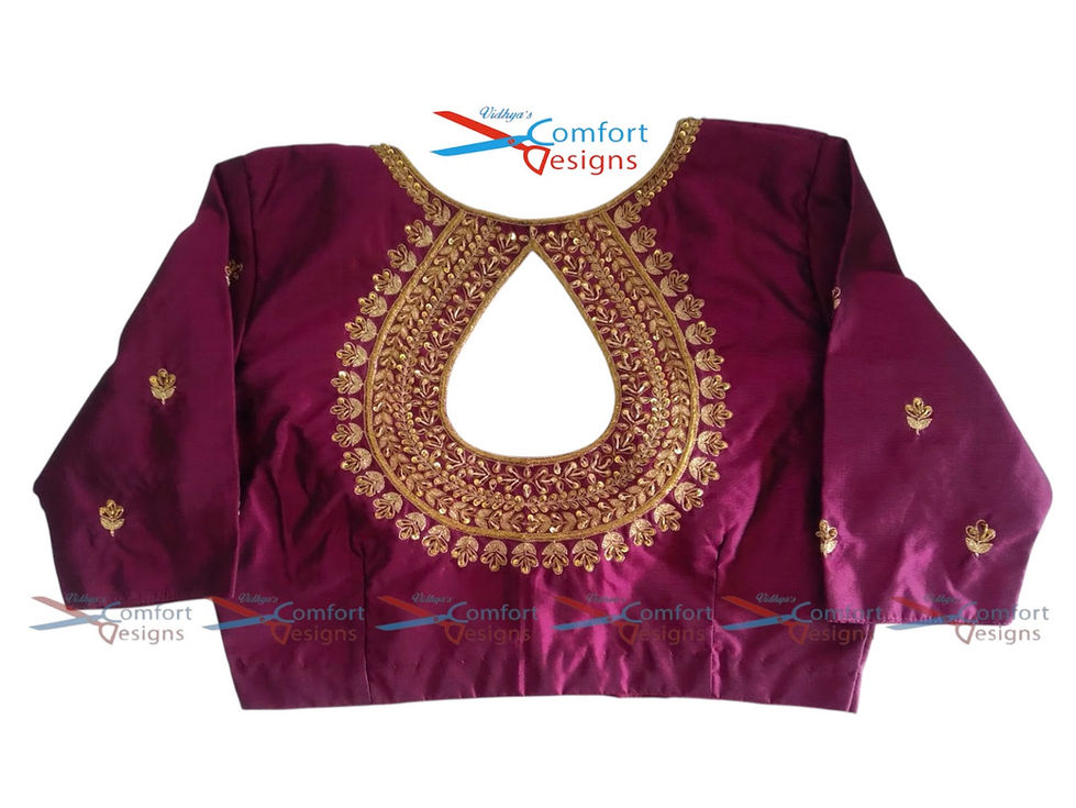 Aari Work Blouse Designs by Vidhya's Comfort Designs