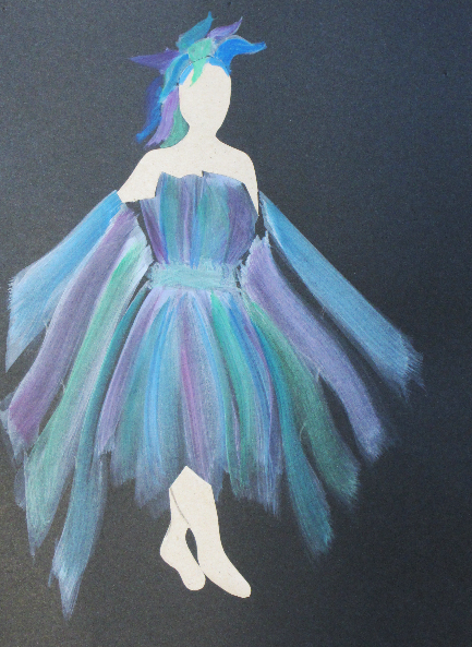 watercolor on black paper