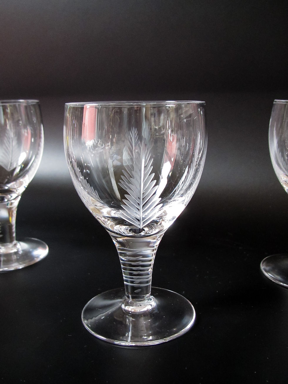 Stuart Crystal Woodchester wine glasses circa 1950s