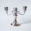 Thumbnail: Vintage silver plated metamorphic candelabra, changes from a 3 candle candelabra to a single candlestick holder