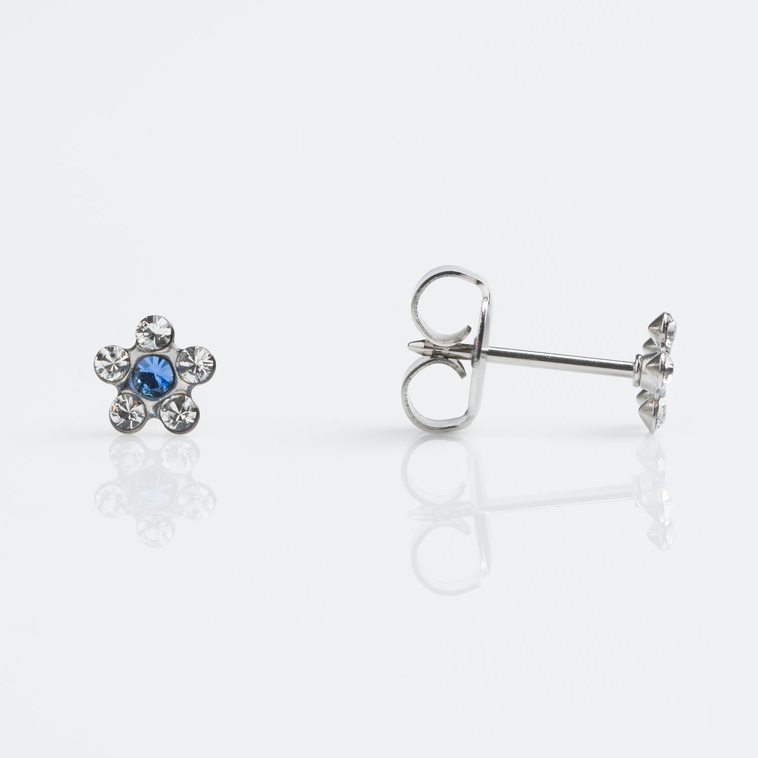 Stainless 6 Stone Crystal - Sapphire Daisy / 7512 - 6049