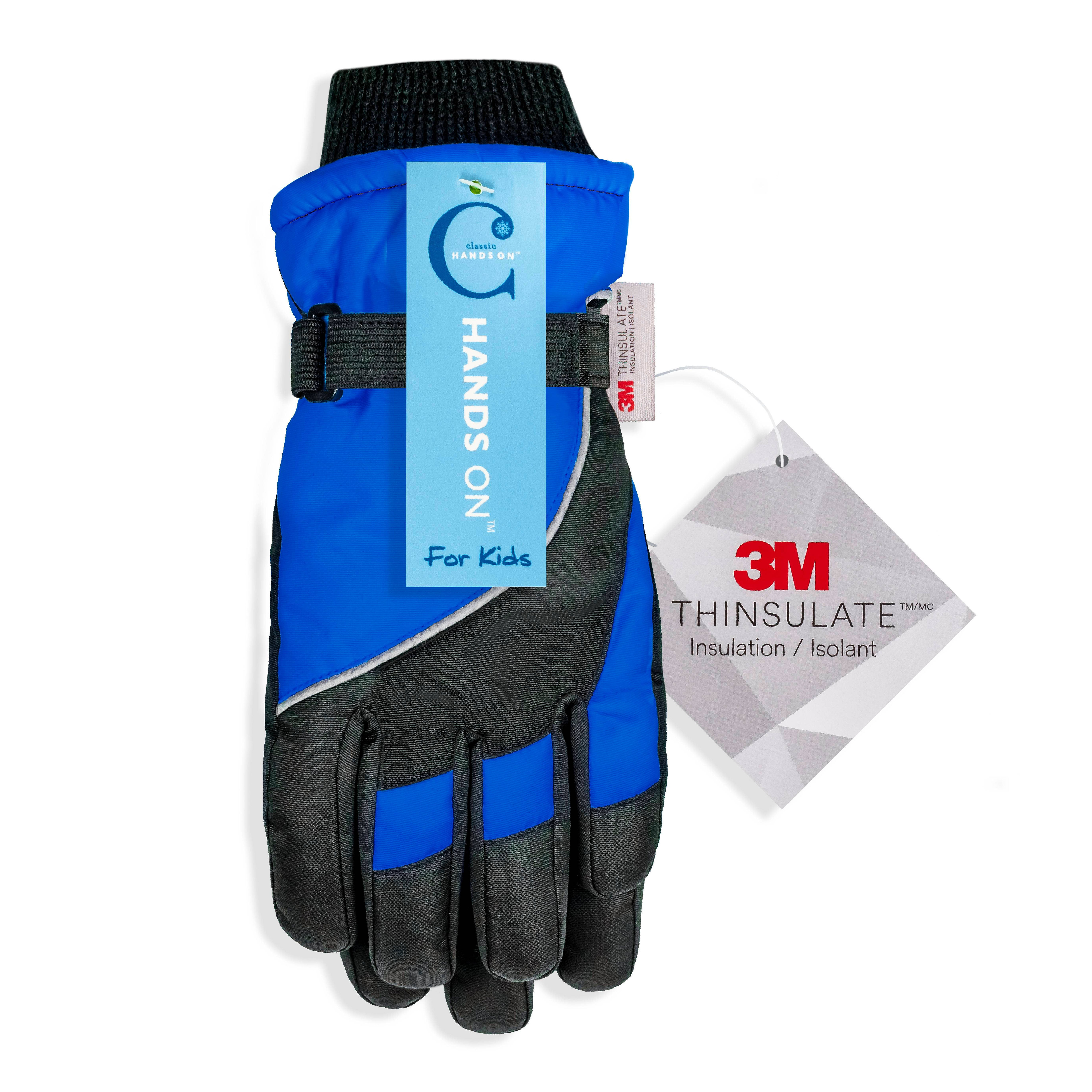 HANDS ON™ Boys Water Repellent Ski & Snow Gloves