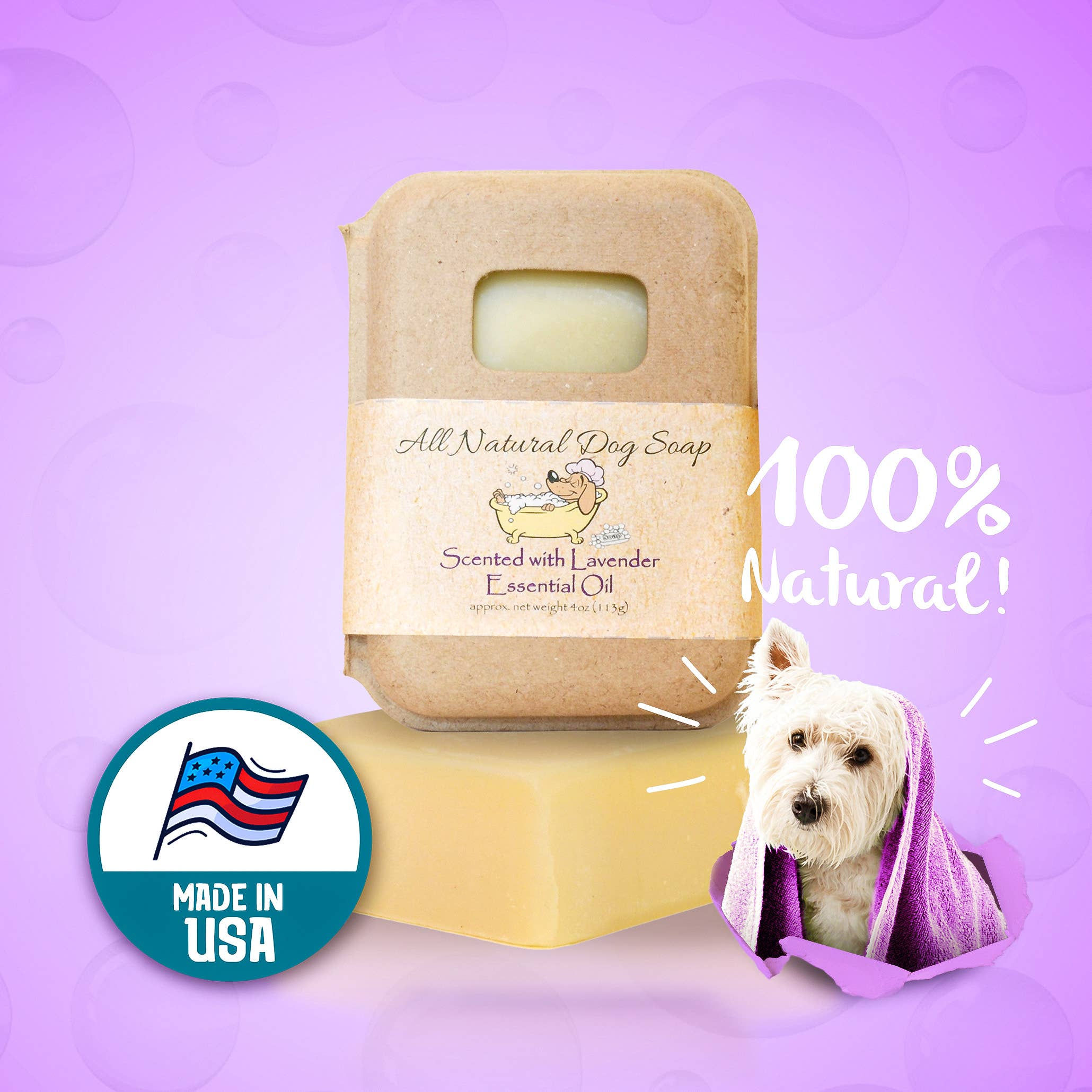 Lavender Dog Shampoo Bar | Dog Soap Bar | Pet Shampoo Bar