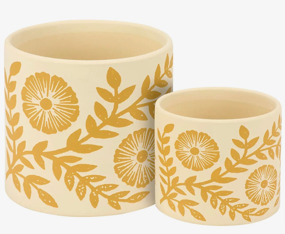Thumbnail: Yellow Folk Art Planter Set