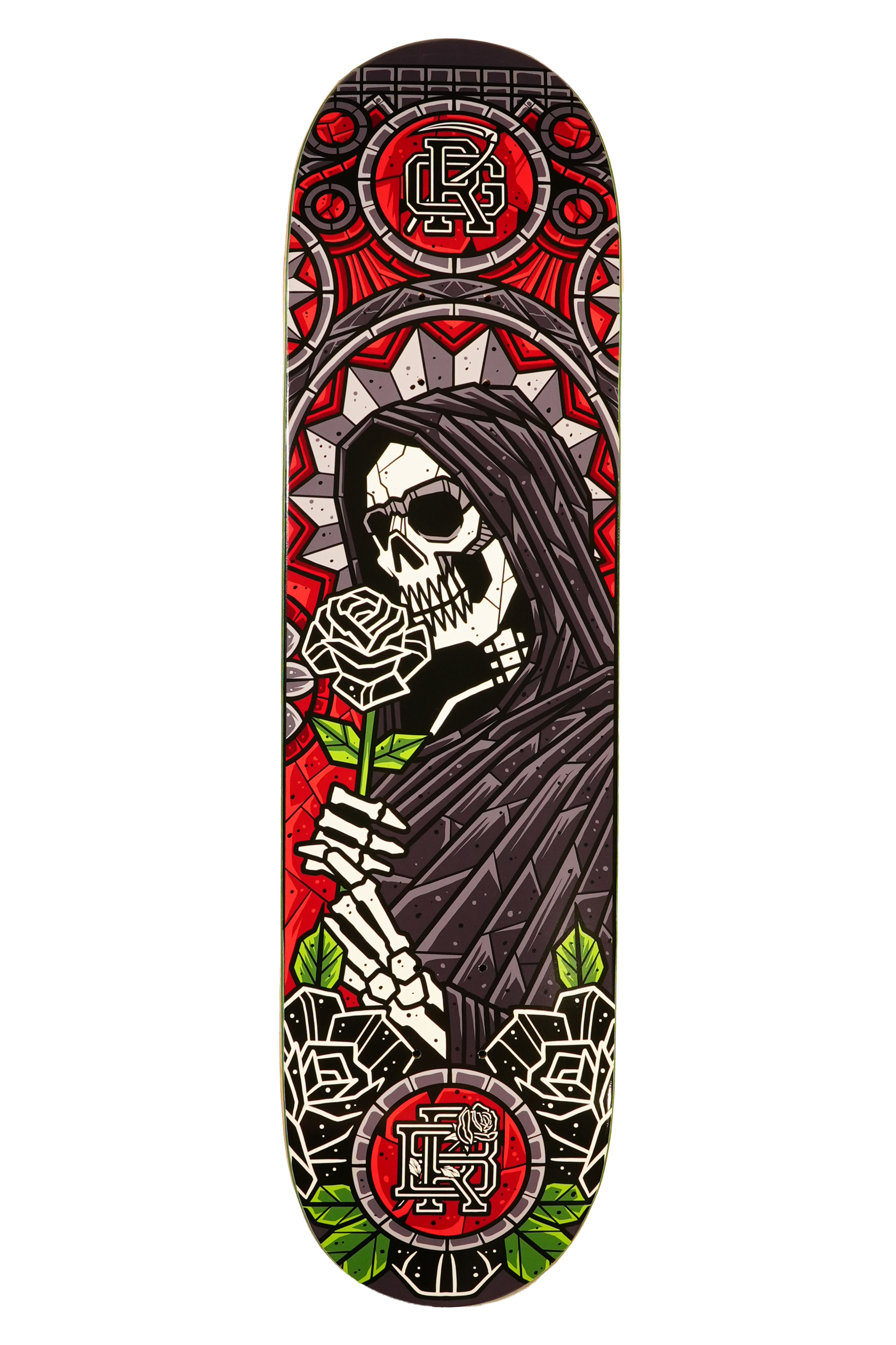 ReapersGrip x Black Rose Sk8boards "Rosa Muerte" Deck (RED)