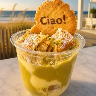 Dubai Pistachio Pie LAVA Cup with Greek Bougatsa