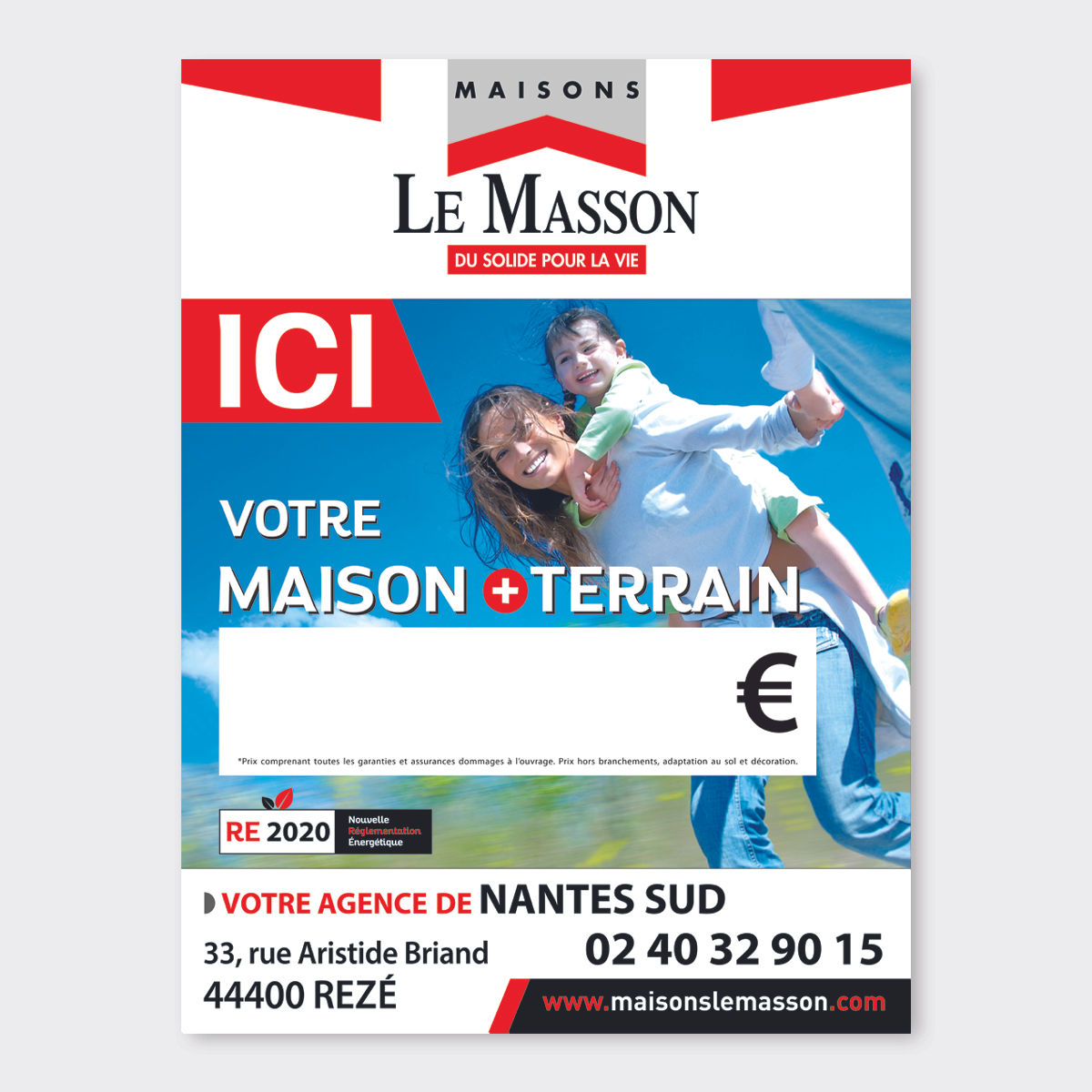 PANNEAU PRIX MAISON + TERRAIN