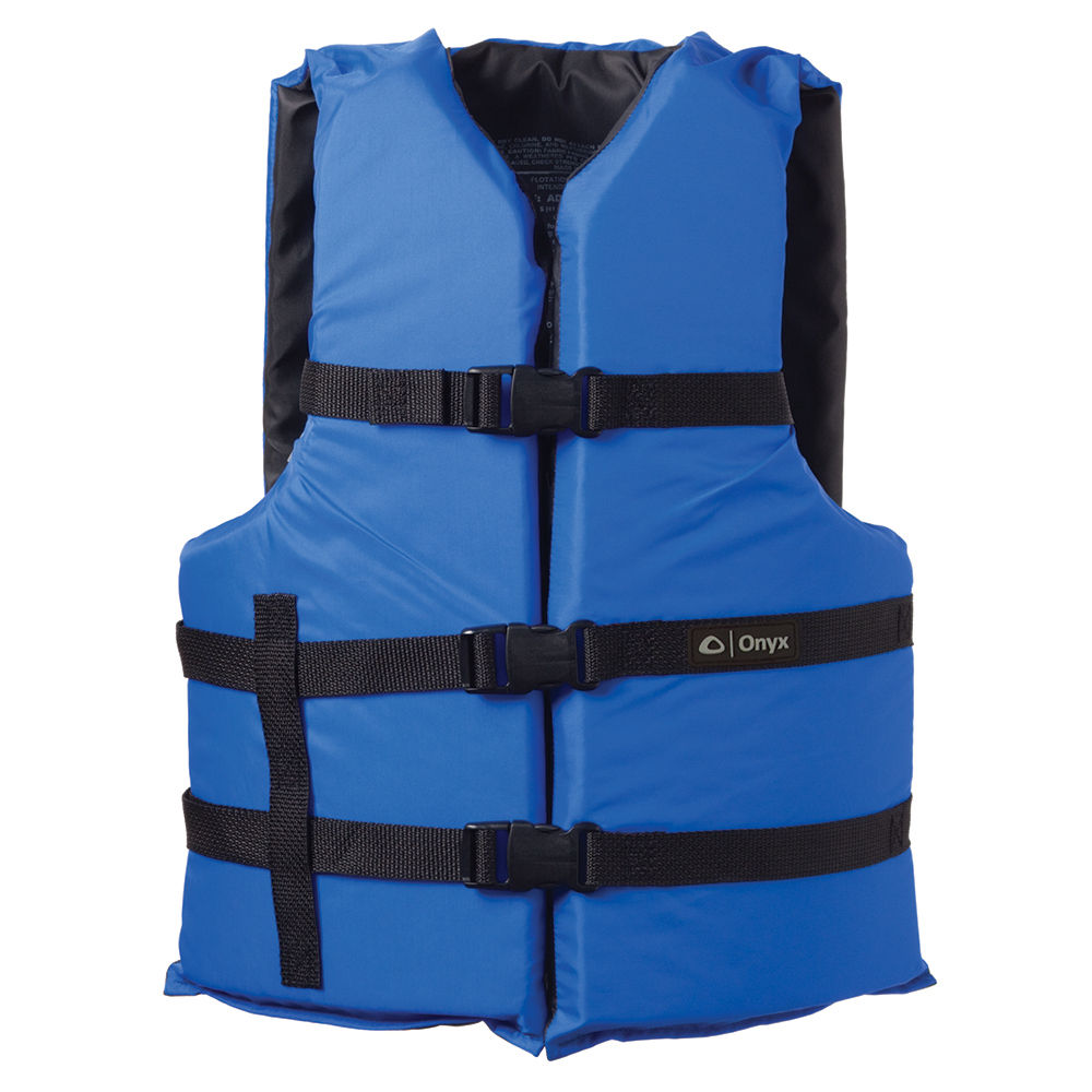 ONYX NYLON GENERAL PURPOSE LIFE JACKET - ADULT UNIVERSAL - BLUE or RED