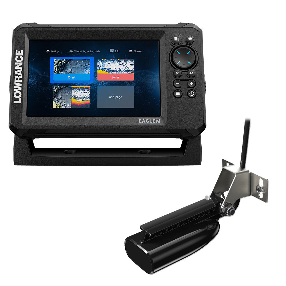 LOWRANCE EAGLE 7 W/SPLITSHOT TRANSDUCER & DISCOVER ONBOARD CHART