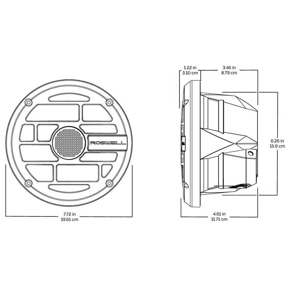 Thumbnail: ROSWELL R SERIES 6.5” MARINE SPEAKERS - ANTHRACITE GRILLE - 60W RMS & 120W PEAK 