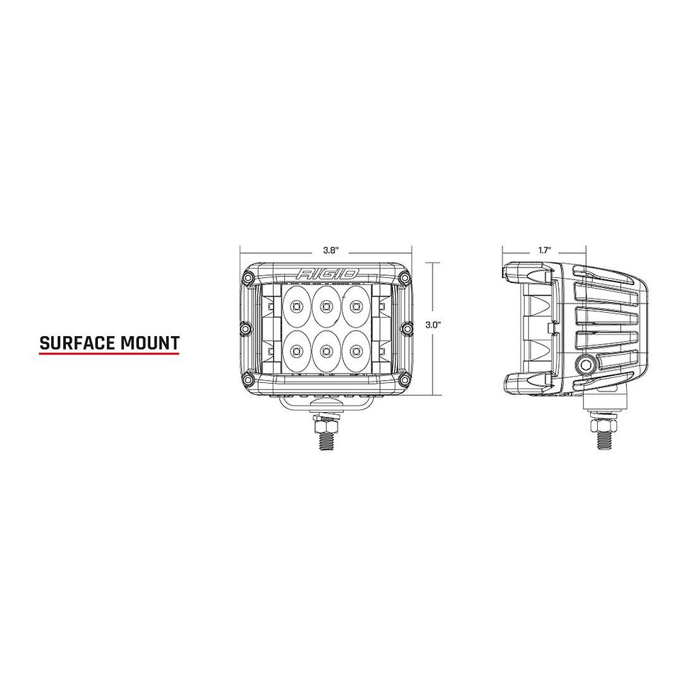 Thumbnail: RIGID INDUSTRIES D-SS SERIES PRO FLOOD LED SURFACE MOUNT - PAIR - BLACK