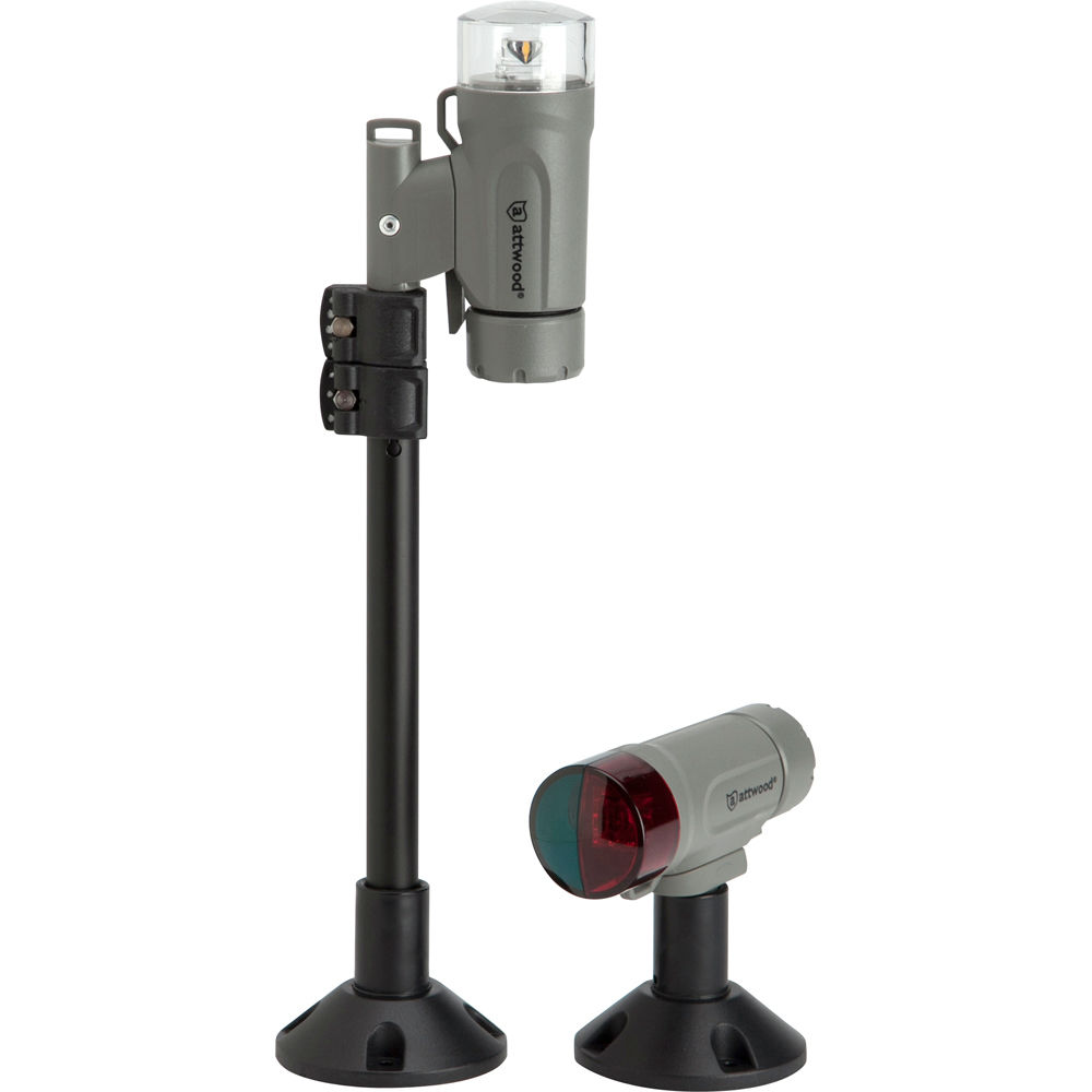 ATTWOOD PADDLESPORT PORTABLE NAVIGATION LIGHT KIT - SCREW DOWN OR ADHESIVE PAD -