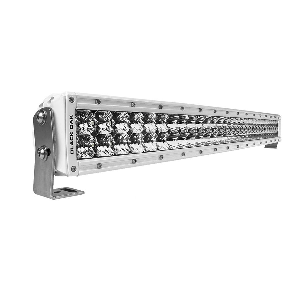 BLACK OAK 30" MARINE CURVED DOUBLE ROW LED LIGHT BAR - SPOT OPTICS - WHITE HOUSI