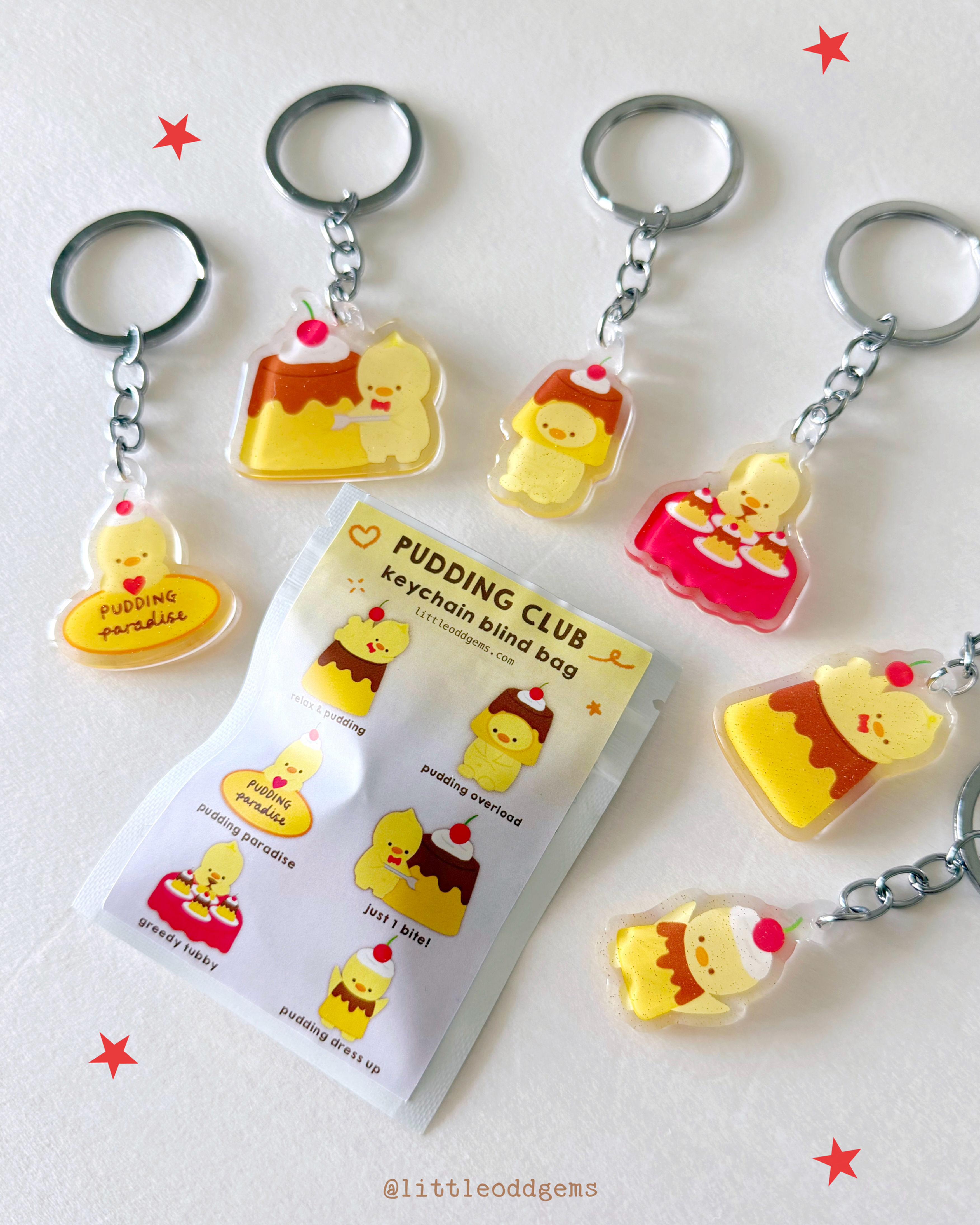 pudding club keychain blind bag