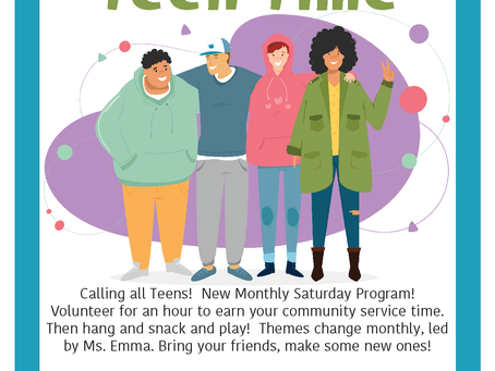 Calling All Teens: Join Our New Monthly Saturday Hangout!