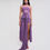 Thumbnail: Love Heart Purple  Drape  Evening  Dress With Shawl