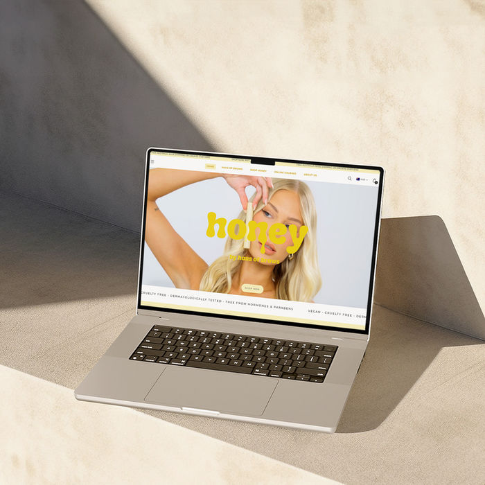 Custom business website design displayed on laptop