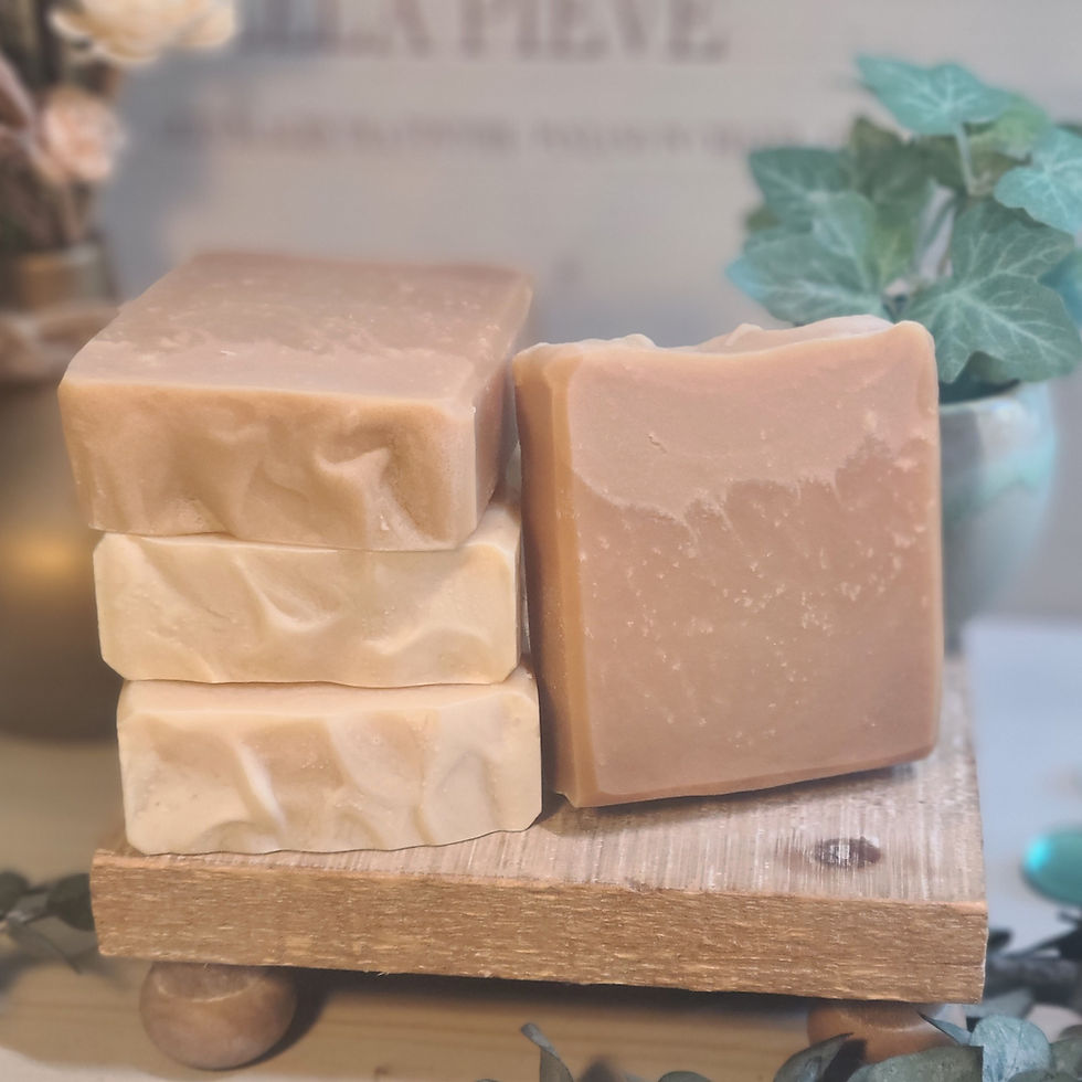 Three stack and display of Beer Soap with foaming top