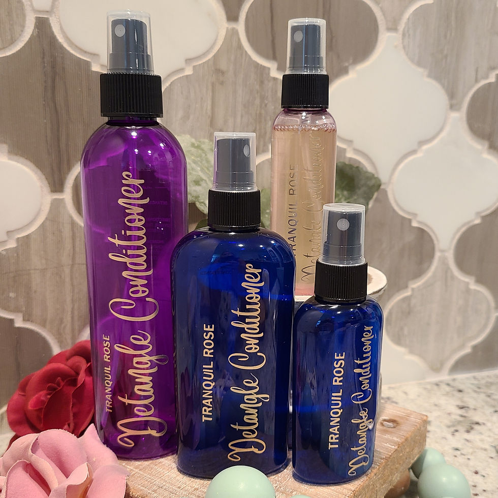 Detangle Conditioner, showing sizes and colors