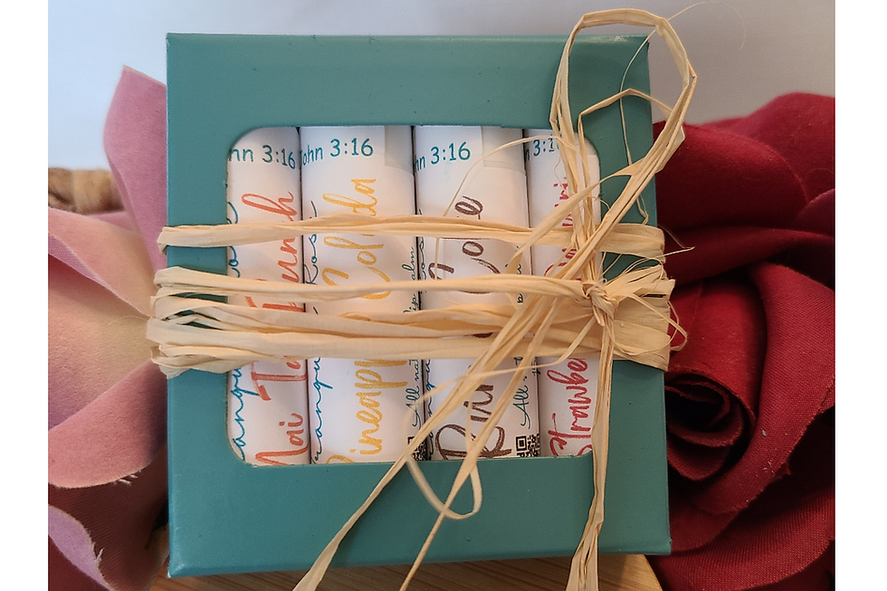 Thumbnail: Natural Lip Balm, sample of packaging for some months